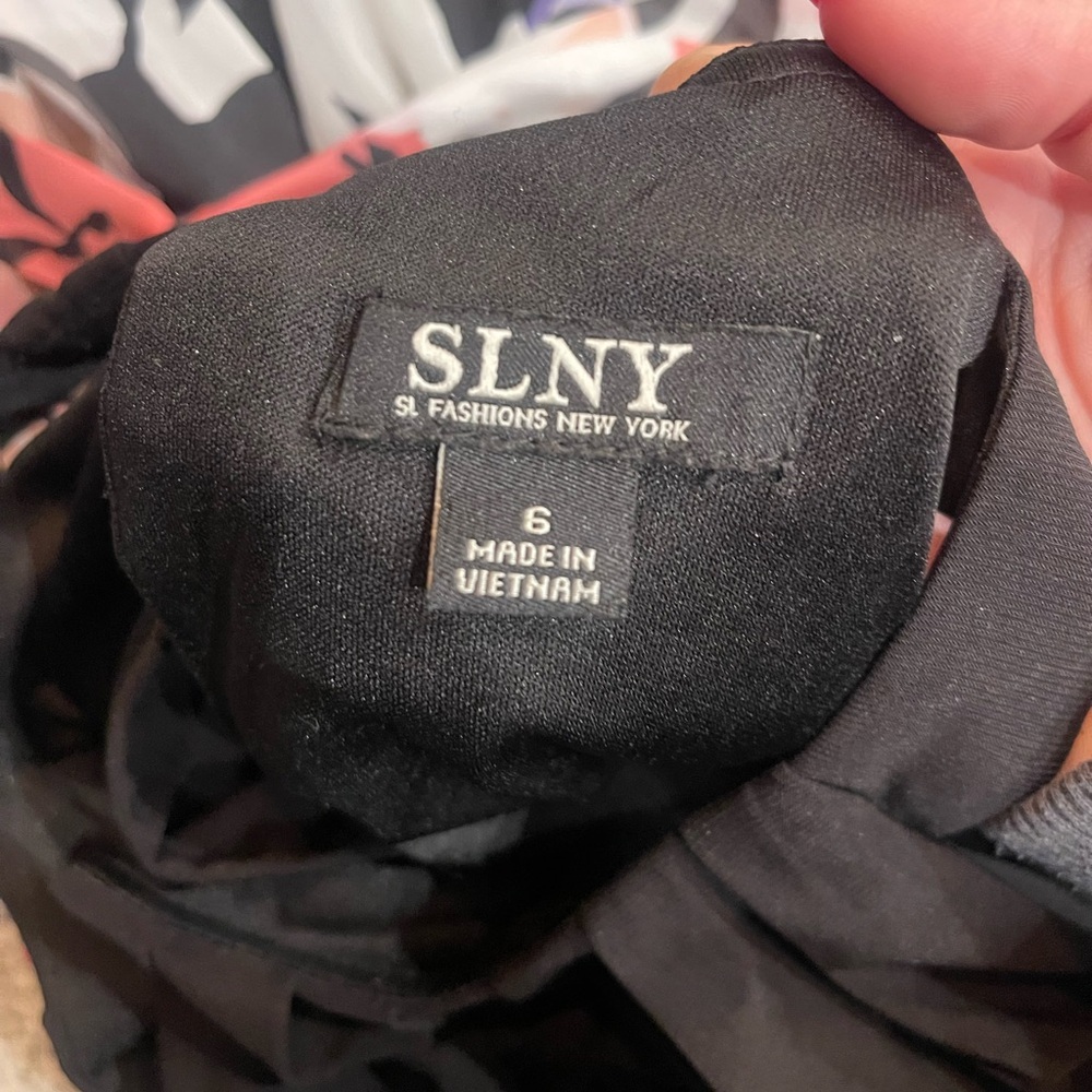 SLNY Black and Pink Floral Maxi Dress - Picture 3 of 3